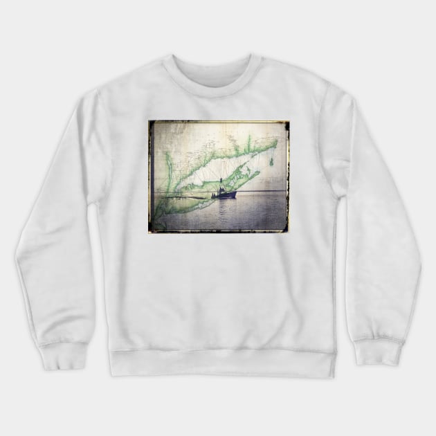 Sport Fishing Boat Crewneck Sweatshirt by Degroom